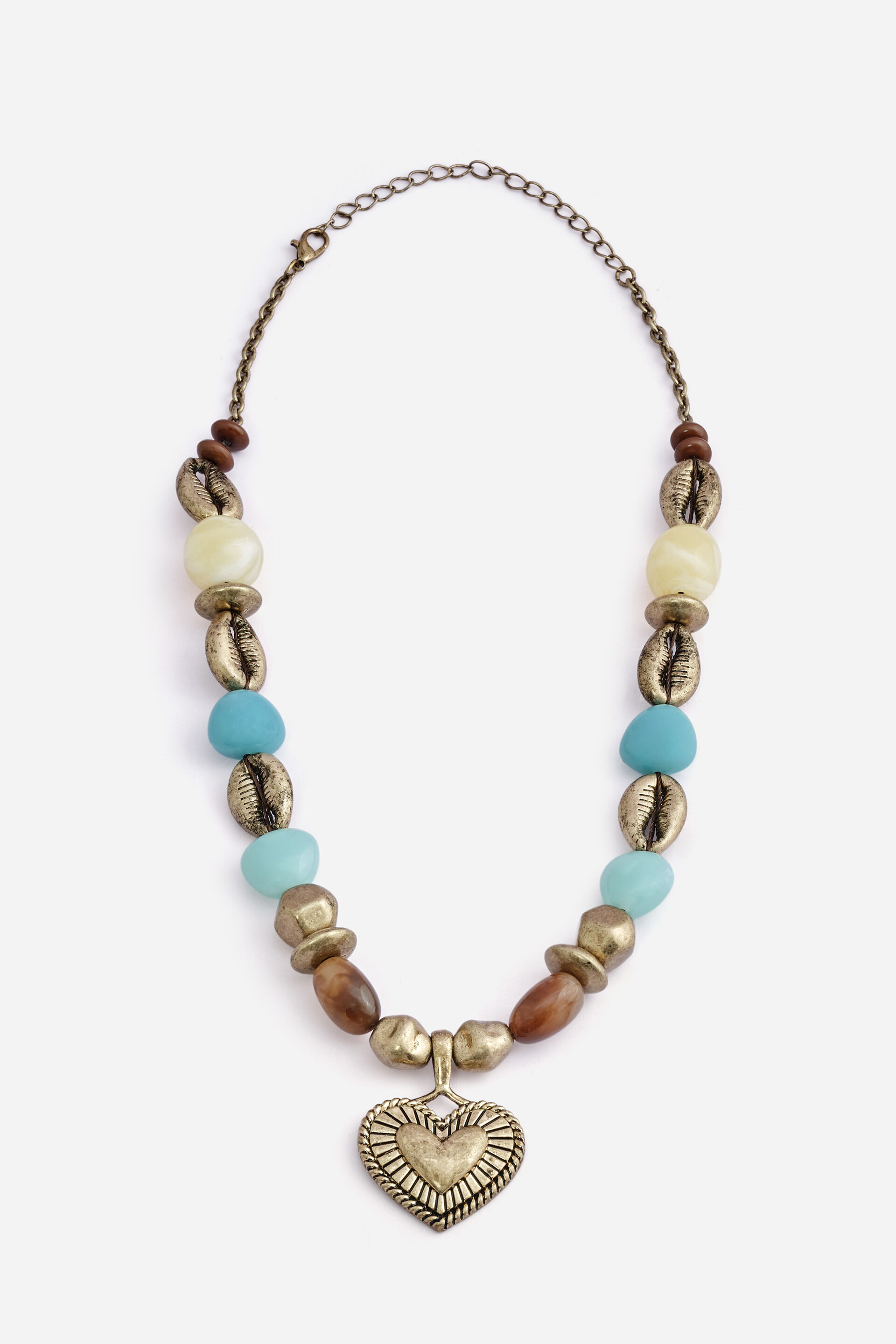 Textured Heart Beaded Necklace, , image 2